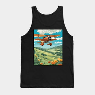 Plane Field Ghibli Style Tank Top